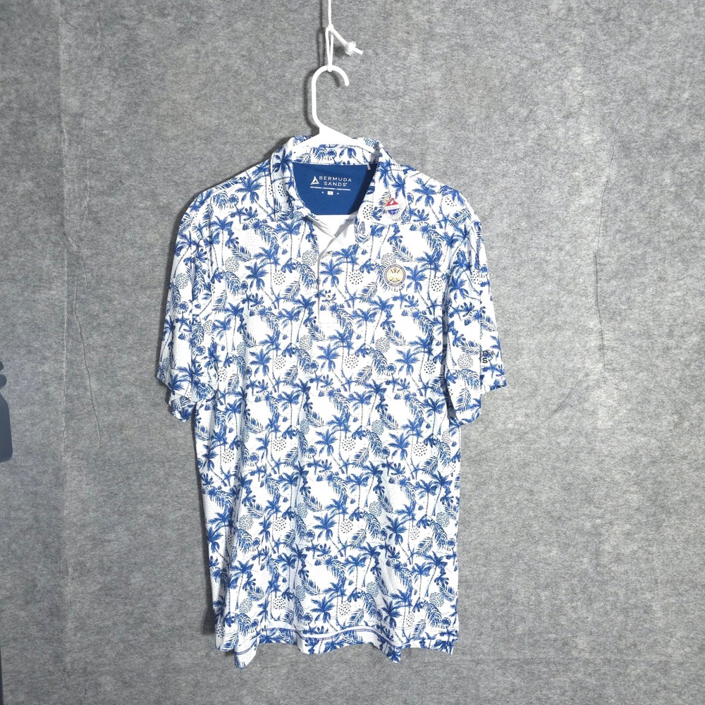 Bermuda Sands PGA Championship Valhalla Mens M Blue White Palm Tree Golf Polo